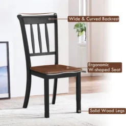 Costway Set Of 2 Wood Dining Chair High Back Kitchen Whitesburg Side Chair BlackWhite -Living Space Shop GUEST da0f2ae1 f9f0 4024 b96a 249f4248cc49