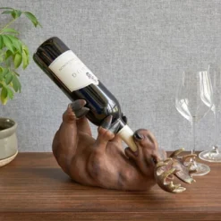 True Mischievous Moose Polyresin Wine Bottle Holder Set Of 1, Brown, Holds 1 Standard Wine Bottle, Brown Finish 7 True Mischievous Moose Polyresin Wine Bottle Holder Set Of 1, Brown, Holds 1 Standard Wine Bottle, Brown Finish -Living Space Shop GUEST db50dcae a1f9 4232 b70c dcc1ef6bf7a6