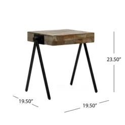 Gurley Handcrafted Modern Industrial Mango Wood Side Table Gray/Black - Christopher Knight Home -Living Space Shop GUEST dba12ac6 983f 4c4c b8f4 240cbf9671b6