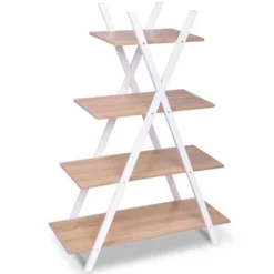 Costway 4-Tier Bookshelf Storage Display Shelves Bookcase Ladder X-Shape Brown/Black 10 Costway 4-Tier Bookshelf Storage Display Shelves Bookcase Ladder X-Shape Brown/Black -Living Space Shop GUEST dbab05e2 31dd 4f20 ad07 c638488ddc8f