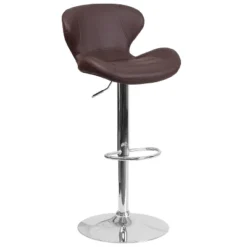 Merrick Lane Adjustable Height Barstool Contemporary Bar Height Stool With Curved Back And Metal Base With Footrest 33 Merrick Lane Adjustable Height Barstool Contemporary Bar Height Stool With Curved Back And Metal Base With Footrest -Living Space Shop GUEST dbf140d3 b8f0 4c62 a27f 28c1e29c840a