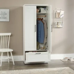 Homeplus Wardrobe Soft White - Sauder -Living Space Shop GUEST dd1aa682 b070 4236 b3aa ab96df781329