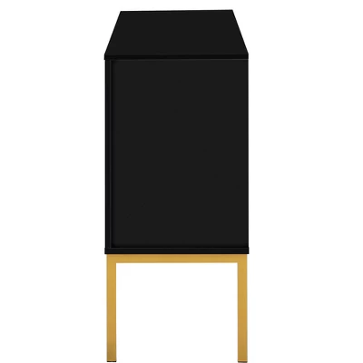 Sideboard With Faux Rattan Door And Metal Legs - ModernLuxe 9 Sideboard With Faux Rattan Door And Metal Legs - ModernLuxe - Image 9