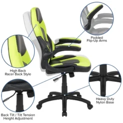 Flash Furniture Gaming Desk And Racing Chair Set With Cup Holder, Headphone Hook & 2 Wire Management Holes -Living Space Shop GUEST ddf3f9a2 09b8 481b a131 406eebbd0728