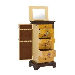 Beatrice Antique Parchment Hand Painted Jewelry Armoire - Powell Company -Living Space Shop GUEST de4bada7 d55a 45f1 b7a8 a428b266a731