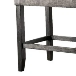 41" Counter Height Bench With Padded Seating Gray - Benzara -Living Space Shop GUEST de58b097 8936 4c37 85fd 216bd9380b55