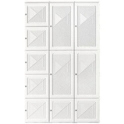 HOMCOM Portable Wardrobe Closet, Bedroom Armoire, Foldable Clothes Organizer With Cube Storage, Hanging Rods, And Magnet Doors, White 7 HOMCOM Portable Wardrobe Closet, Bedroom Armoire, Foldable Clothes Organizer With Cube Storage, Hanging Rods, And Magnet Doors, White -Living Space Shop GUEST de58c46f 5acc 4623 bd6c 19db8f3bda17