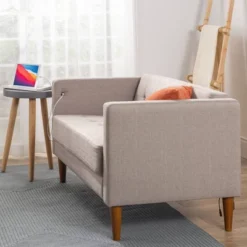 54" Pascal Loveseat Sofa With USB Oatmeal - Zinus 9 54" Pascal Loveseat Sofa With USB Oatmeal - Zinus -Living Space Shop GUEST df7f76ee 6bb1 4a10 a927 8ebaa1d0cf9d