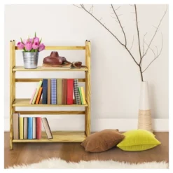 38" Folding 3 Tier Bookshelf Stackable - Flora Home -Living Space Shop GUEST e01542a8 2312 403f 96f2 25c9a6e454fd