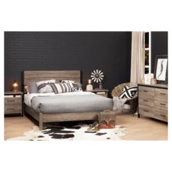 Munich 2 - Drawer Nightstand - Weathered Oak And Matte Black - South Shore -Living Space Shop GUEST e08f3a90 2f50 4150 b2e9 f3abc8bbd6d1