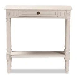 Ariella Whitewashed 1 Drawer End Table White - Baxton Studio -Living Space Shop GUEST e15f3735 7fcf 4fc5 9c6e 60df296de500