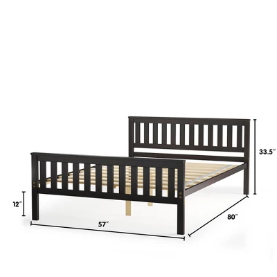 Costway Full Wood Platform Bed With Headboard And Footboard Mattress Foundation 1 Costway Full Wood Platform Bed With Headboard And Footboard Mattress Foundation