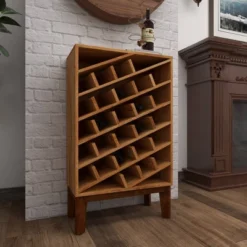 Modern Wood Wine Rack Brown - Olivia & May -Living Space Shop GUEST e2b92a45 2b68 4831 864b af4e36553de9