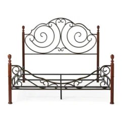 Reagan Graceful Scroll Bronze Iron Bed - Inspire Q -Living Space Shop GUEST e32ebe10 f477 4e5c a067 21fc7654ef3b