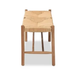 Saura Oak Wood Hemp Dining Bench Brown - Baxton Studio -Living Space Shop GUEST e3f3ac39 8a7c 4a6c a12d f25b0d9bcdb5