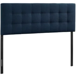 Full Lily Upholstered Fabric Headboard Navy - Modway