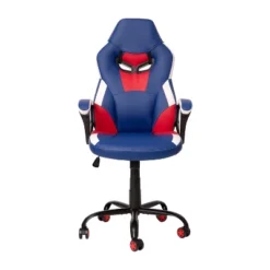 Emma And Oliver Faux Leather Ergonomic High Back Gaming Chair With Adjustable Seat Height, Lumbar Support And Padded Arms In Red, White & Blue -Living Space Shop GUEST e4907ef7 acdd 42e4 8e25 6a67994ab070