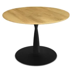 Harrison 35'' Wood Grain Finish Round Top With Metal Base Round Pedestal Dining Table-The Pop Maison -Living Space Shop GUEST e4d293bb 484a 42e6 ac3f c61cd596fba9