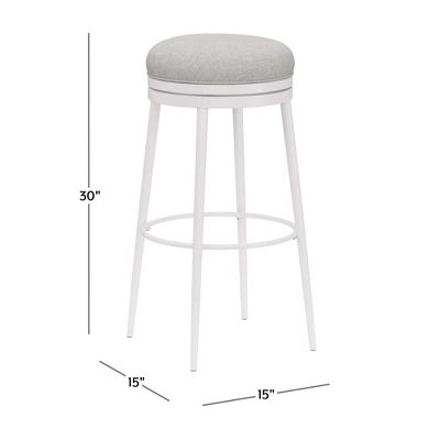 Aubrie Backless 30" Swivel Barstool Off White/Silver - Hillsdale Furniture 2 Aubrie Backless 30" Swivel Barstool Off White/Silver - Hillsdale Furniture - Image 2