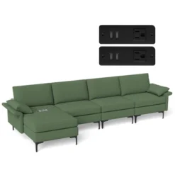 Costway L-shaped Modern Modular Sectional Sofa W/ Reversible Chaise & 4 USB Ports 21 Costway L-shaped Modern Modular Sectional Sofa W/ Reversible Chaise & 4 USB Ports -Living Space Shop GUEST e9736d9d 0499 42e5 bf3e 650c52b7ad62