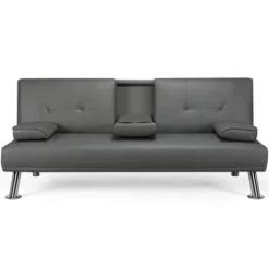 Yaheetech Convertible Faux Leather Sofa Bed Futon With Armrest -Living Space Shop GUEST e99b3efc e714 4636 bda0 22f3ca5c76b0