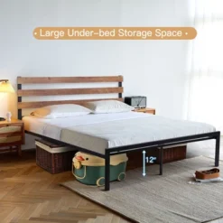 Costway Twin Size Metal Platform Bed Frame Mattress Foundation Wooden Headboard 14 Costway Twin Size Metal Platform Bed Frame Mattress Foundation Wooden Headboard -Living Space Shop GUEST ea07d125 0927 4787 81a3 9f8f1b51a377