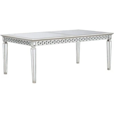 Varian Dining Table Mirrored/Antique Platinum - Acme Furniture 1 Varian Dining Table Mirrored/Antique Platinum - Acme Furniture