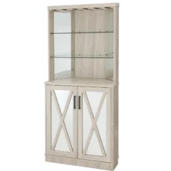 Home Source Grey Wash Corner Bar Cabinet With Mirrored Panels 22 Home Source Grey Wash Corner Bar Cabinet With Mirrored Panels -Living Space Shop GUEST ea2cb50d d4d5 4281 8138 1052073d2fad