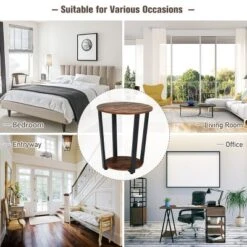 Costway Set Of 2 Industrial End Table Metal Frame W/ Shelf -Living Space Shop GUEST ea7edccf cdda 4d33 906c ad489abaff07