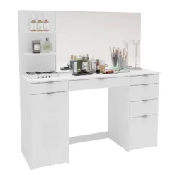 Amelia Vanity Table With Mirror White - Polifurniture -Living Space Shop GUEST ead04b46 4f27 4398 a4f9 59ddcc2477b1