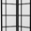 6 Ft. Tall Double Cross Shoji Screen - Black (4 Panels)