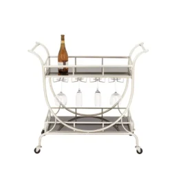 Modern 2 Tier Cart Silver - Olivia & May -Living Space Shop GUEST eb7ff501 4754 48b8 989e 9cdc9f7cf6ec