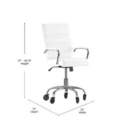 Flash Furniture Camilia Mid-Back Executive Swivel Office Chair With Arms, And Transparent Roller Wheels -Living Space Shop GUEST eb8f2b7e 7fce 4272 bff6 31ab172ba083