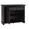 Home Source Bar Cabinet Bookshelf With Glass Doors In Chocolate Finish