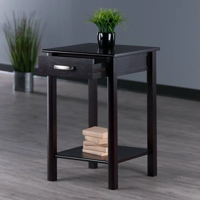 Liso End Table / Printer Table With Drawer And Shelf - Dark Espresso - Winsome 6 Liso End Table / Printer Table With Drawer And Shelf - Dark Espresso - Winsome - Image 6
