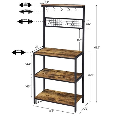 Yaheetech Kitchen Bakers Rack With 4 Storage Shelves 2 Yaheetech Kitchen Bakers Rack With 4 Storage Shelves - Image 2