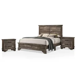 3pc Jacobi Bed With 2 Nightstands Gray - HOMES: Inside + Out 12 3pc Jacobi Bed With 2 Nightstands Gray - HOMES: Inside + Out -Living Space Shop GUEST edbc5d86 72d7 489c b761 fa12b70c68a6