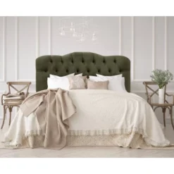 Queen Tufted Headboard Velvet Loden - Skyline Furniture -Living Space Shop GUEST ee4a7751 3d61 45f7 a01e 7b45e7386c7f