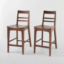 2pk Wood Ladder Back Counter Stool - Hearth & Hand™ With Magnolia -Living Space Shop GUEST ee6c4703 9f16 41d1 a9aa 86444f5abf5f