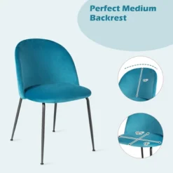 Tangkula Dining Chair Set Of 2 Upholstered Velvet Chair Set W/ Metal Base For Living Room -Living Space Shop GUEST ef3c6167 221c 4aa1 8654 8684777b144f