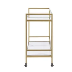 Lionel Two Tier Bar Cart On Wheels Antique Gold - Martha Stewart -Living Space Shop GUEST f0105170 0fcb 4b51 b5e5 851b94160267