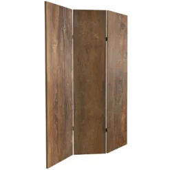 6" Double Sided Wood Grain Canvas Room Divider Brown - Oriental Furniture -Living Space Shop GUEST f089e4a8 9c63 49f2 a796 d5910e16debd