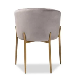 Ballard Velvet Fabric Upholstered Metal Dining Chair - Baxton Studio -Living Space Shop GUEST f097e11b 3530 4565 b704 df35966cd93f