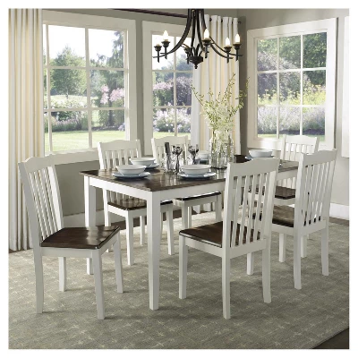 5pc Shiloh Rustic Dining Set - Creamy White-Rustic Mahogany - Dorel Living 5 5pc Shiloh Rustic Dining Set - Creamy White-Rustic Mahogany - Dorel Living - Image 5