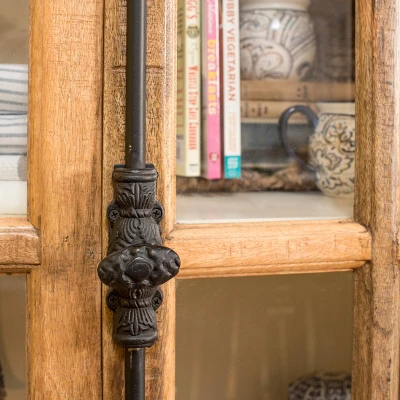 Tucker Curio Cabinet White/Natural - Stylecraft 3 Tucker Curio Cabinet White/Natural - Stylecraft - Image 3