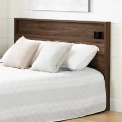 Full/Queen Tao Headboard With Shelf Natural Walnut - South Shore