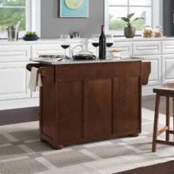 Eleanor Kitchen Island With Solid Granite Top Mahogany - Crosley -Living Space Shop GUEST f12e9aa6 a464 45c0 a565 f52b6bc6a566