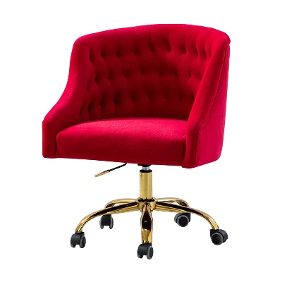 Anika Home Office Task Chair Velvet Tufted Swivel Adjustable Swivel 360 Degree Wheels | Karat Home 20 Anika Home Office Task Chair Velvet Tufted Swivel Adjustable Swivel 360 Degree Wheels | Karat Home - Image 20
