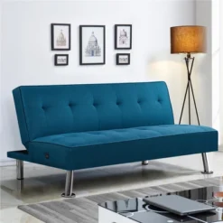 Best Seller 15 Yaheetech Modern Fabric Convertible Futon Sofa Bed With USB Ports