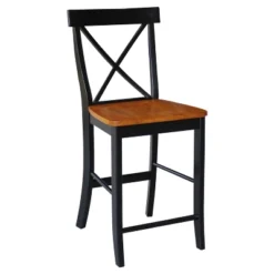 24" Martha X Back Counter Height Barstool - International Concepts -Living Space Shop GUEST f23a132b 097a 4301 8c83 412144ad5a48